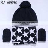 Wholesale Cotton Knitted Scarf Hat Gloves Baby Winter Warm Set thumbnail-2