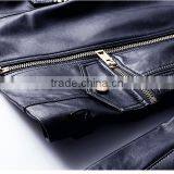 2017 Latest Designs Lady Casual Fashion Women Leather Motorcycle Jacket for Wholesale thumbnail-6