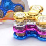 Gold - Plated Fingertips Gyro Decompression Toys Sequins Plastic Printing Finger Between the Toys Three - Leaf Spiral thumbnail-1