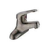 Two Holes Brushed Nickel Basin Tap Faucets , Single Lever Basin Mixer Tap