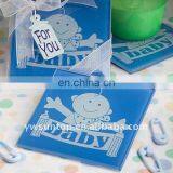 Blue Huggable Baby Design Coasters baby shower favors table gift for guests