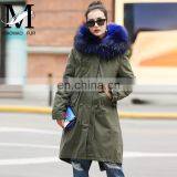 2016 Fashion Camouflage Fox Fur Parka Coat With Big Szie Raccoon Fur Clloar Winter Jackets For Ladies thumbnail-2