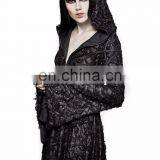 Gothic Punk Rave Black Longsleeve High Low Hooded Dress Q-308 thumbnail-4