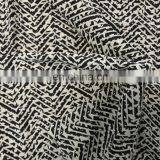 Black&white Geometric Printing Blended Nature Fabric 12 mm Silk Cotton