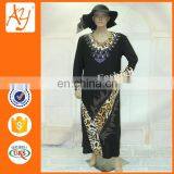 Exquiaite Leopard Print Dubai Black Abaya Fancy Dress Moroccan Style Abaya thumbnail-1