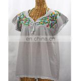 Mexican Embroidered Kaftan Stylish Women's Colorful Cotton Handmade Embroidered Beachwear Kaftans For Girls