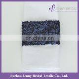 NP020E Navy Blue Sequin Decoration Custom Napkin Bands thumbnail-1