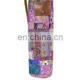 Banjara LEATHER Style Yoga Bag Yoga Met Bag Ethnic Hand Embroidered ViNtAgE INDIAN Kantha YOGA Mat Bag Crossbody Embroidered Yog thumbnail-5