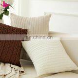 BSCI 100% Polyester Cable Knit Pillow Case Custom Solid Color Cozy Crochet Pillow Case thumbnail-4