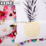 Pineapple Digital Print Pillows Decorative Cushion Covers Pillowcases With Pompom thumbnail-5