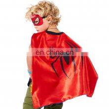 Factory Wholesale Kids Holiday Party Halloween Double Layers Kid Cape Customized Superhero Capes and Free Masks