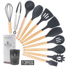 Eco-friendly Food Grade Gift Pack 12 Pcs Cooking Tools Kitchen Gadgets Silicone and Stainless Steel Kitchen Utensil Set thumbnail-4