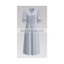 Fashion Hot Sale Blue Stripe Yarn-dyed Fabric 100% Cotton for Shirt thumbnail-4