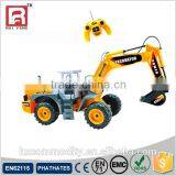 Outdoor big white+yellow color plastic rc excavators for kid