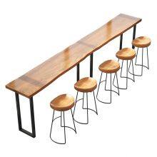 Solid Wood Milk Tea Shop Bar Table and Chair Combination thumbnail-3