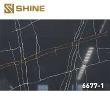 New Modern Design Calacatta Black Engineered Stone Artificial Quartz Slab Low Silicon Polish Surface Kitchen Countertop thumbnail-3