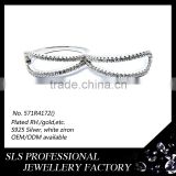 Latest designs of smiley piercing rings single circle shape rhodium plated cz rings