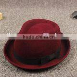 Star Favourite Ribbon Fixed Ladies Elegant Vintage Wool Fedora Hat thumbnail-4