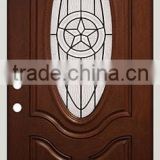 Mahogany Solid Wood Front Entry Door - Single with 2 Sidelites