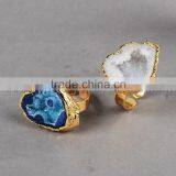 Fashion Vintage Antique Ajustable Golden Plated Druzy Geode Agate Statement Wide Ring thumbnail-2