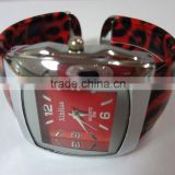 bangle watch with red leopard grain