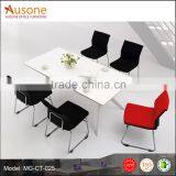 Wholesale Clear Tempered Glass Top Wood Base Office Luxury Modern Conference Table