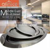 3pcs Oval black nickel plating metal serving tray ss410 0.55mm thickness serving tray