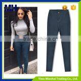 Tall Waist Slim Stretch Denim New Color Blue and Gray Feet Pants thumbnail-4