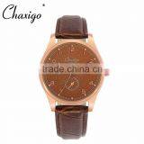 2016 Watch Water Resist 5 Bar Rose Gold Case Quality Leather Watches thumbnail-2