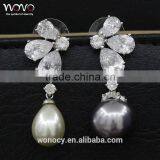 2016 New Model Silver Zirconia Earrings Jewelery Latest Design Of Pearl Earrings thumbnail-5