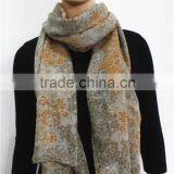 100%Acrylic Floral Printed big scarf shawl in stock