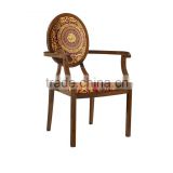wholesale modern stacking armrest imitated wood banquet chair