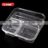 PP plastic meal lunch box 3 compartment disposable takeaway food container