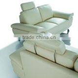 Chinese Adjustable Headrest Leather Sofa White thumbnail-3