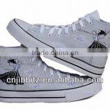 New design plain canvas shoes vulcanized shoes