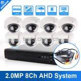 8CH 2.0MP AHD HD CCTV Security 1080P Dome Output AHD Camera DVR System Kit HDMI&VGA Remote View+8PCS Outdoor IR 10M AHD Camera thumbnail-1