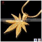 ATHENAA Couple Leaf Pendant 18k Gold Plated Yiwu Jewelry Factory Hip Hop Pendant thumbnail-2