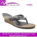 Fashion Braided Straps Two Thong Wedge Sandal