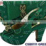 High Rough Heals Shoes and Bag Match Set With Stones Famous in European Style for Young Lady for Wedding /party thumbnail-6