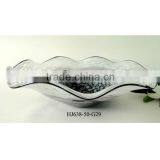 Decorative Glass Plate in White and Black thumbnail-1