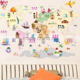 New Arrival Decorative Bedroom Plastic Wall Sticker World Map thumbnail-2