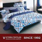 Modern Classic Blue Microfiber Bed Comforter Sheets Set 4pcs Bed Set thumbnail-1