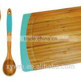 Bamboo Cutting Board and 5 Piece Kitchen Tools With Silicone Handles thumbnail-2