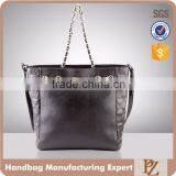 5154-New Arrival Design High End Logo Embroidery Soft Leather Tote Bags thumbnail-1