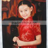 Chinese girl oil painting