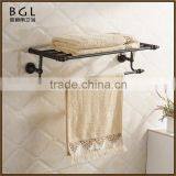 Simple Bathroom Designs Round Tube Brass Polished ORB Bathroom Sanitary Items Wall Mounted Bathroom Towel Shelf