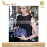 Fashion Leather And Suede Fold Over Clutch Bag for Dinner Elegant Leather Evening thumbnail-1