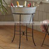 Galvanized Metal Beverage Wholesale Tubs With Stand in Copper Antique Finish thumbnail-1