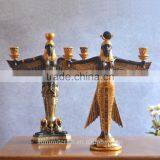 Resin Egyptian Statues Home Goods Antique 3 Tier Candle Holder thumbnail-1