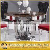 Dining Table Round Marble Slab Table Top Hotel Furniture thumbnail-2